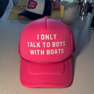 Pink Trucker Hat with Bold Text